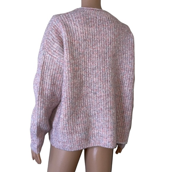 Rachel Roy pale pink speckled knitted crew neck long sleeve sweater soft SZ M - Picture 5 of 11